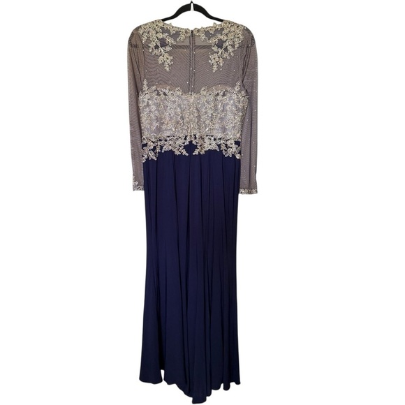 Xscape Embroidered Illusion Gown Dress - Picture 5 of 8